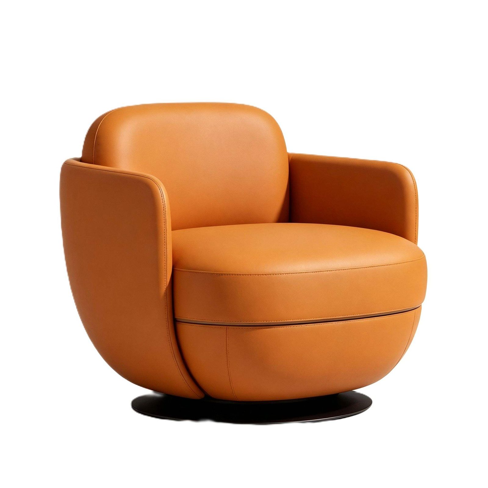 Swivel Lounge Chair with 360 Degree Rotation & Black Metal Legs, Modern Comfortable Design detail 1
