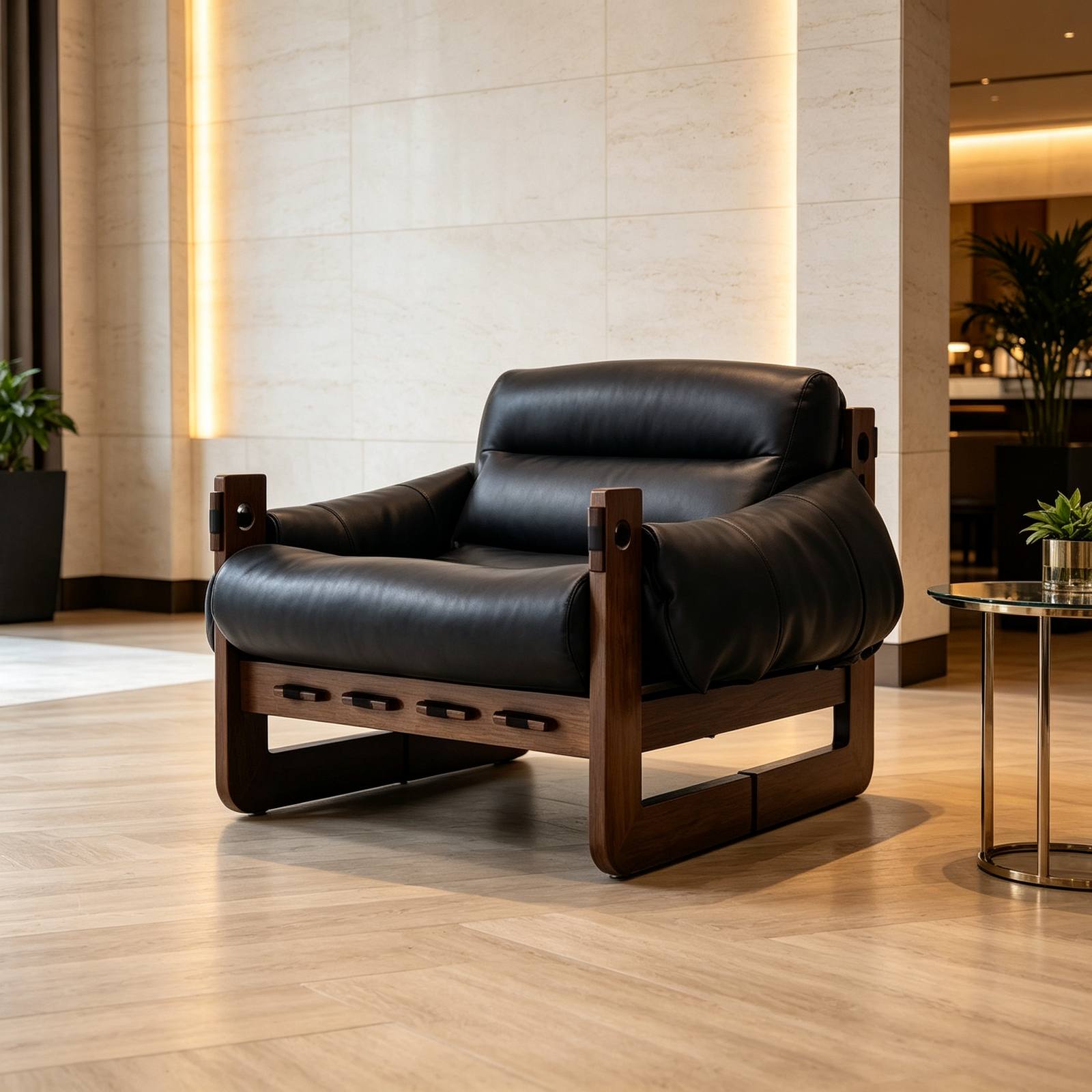 Lounge Chair with Ash Wood Legs, Comfortable Upholstered Seat for Home and Office detail 6