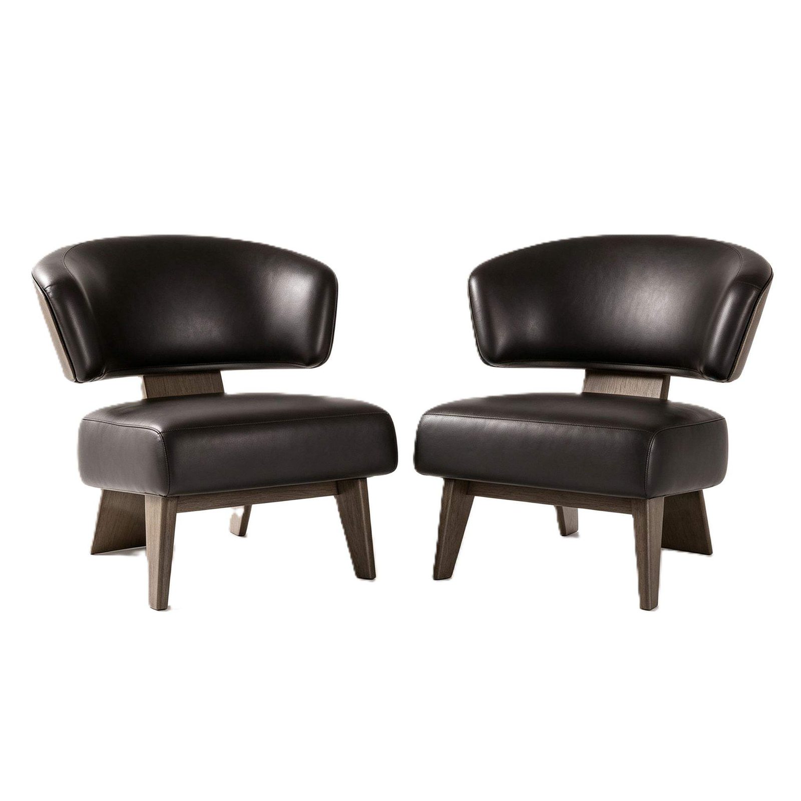 Modern Lounge Chair with Stainless Steel Black Titanium Legs & Black Painted Panels detail 2