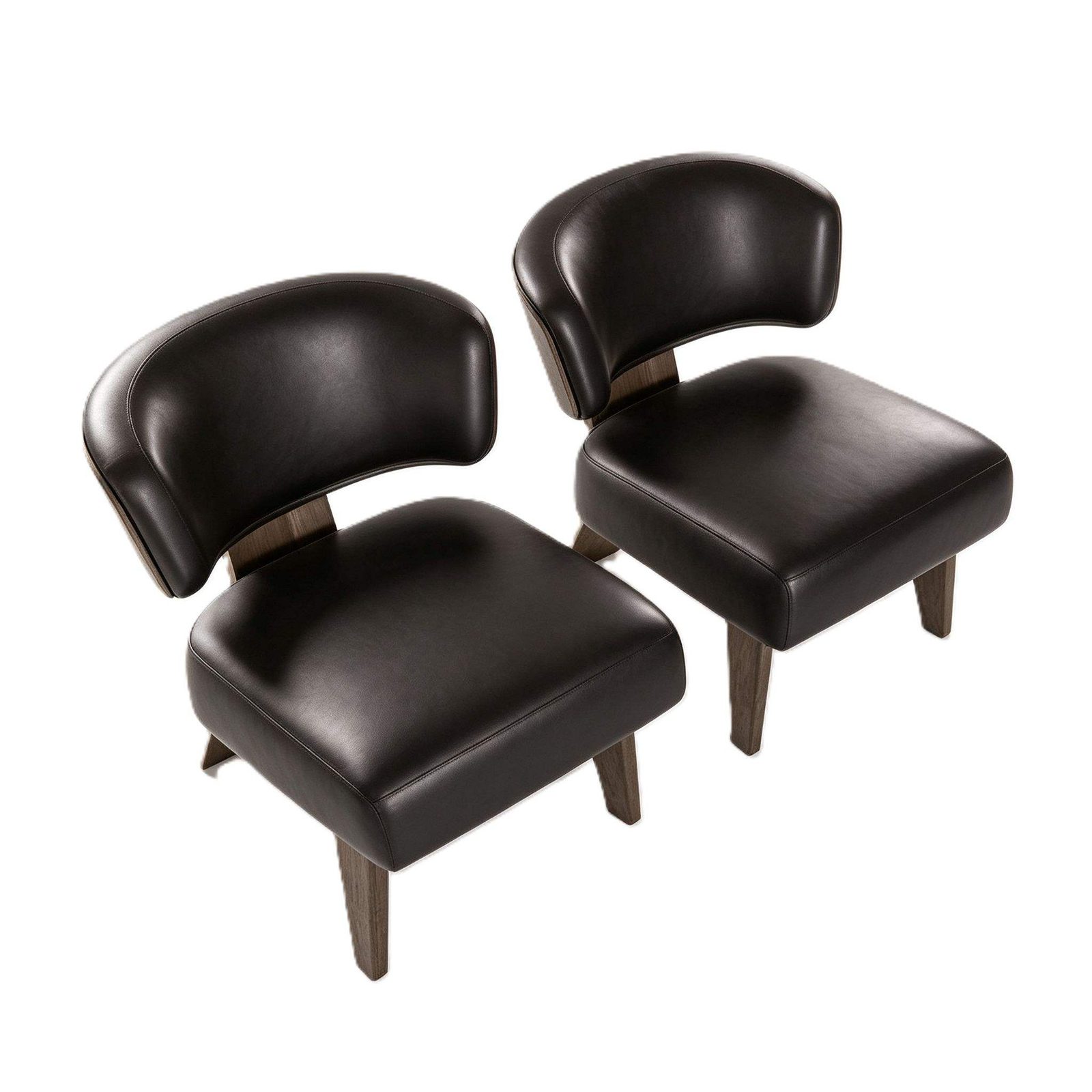 Modern Lounge Chair with Stainless Steel Black Titanium Legs & Black Painted Panels detail 3