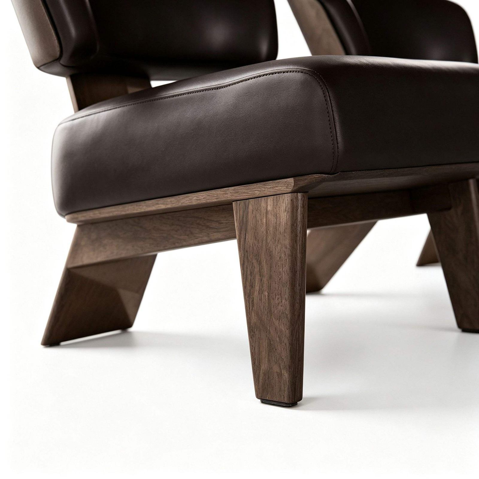 Modern Lounge Chair with Stainless Steel Black Titanium Legs & Black Painted Panels detail 5