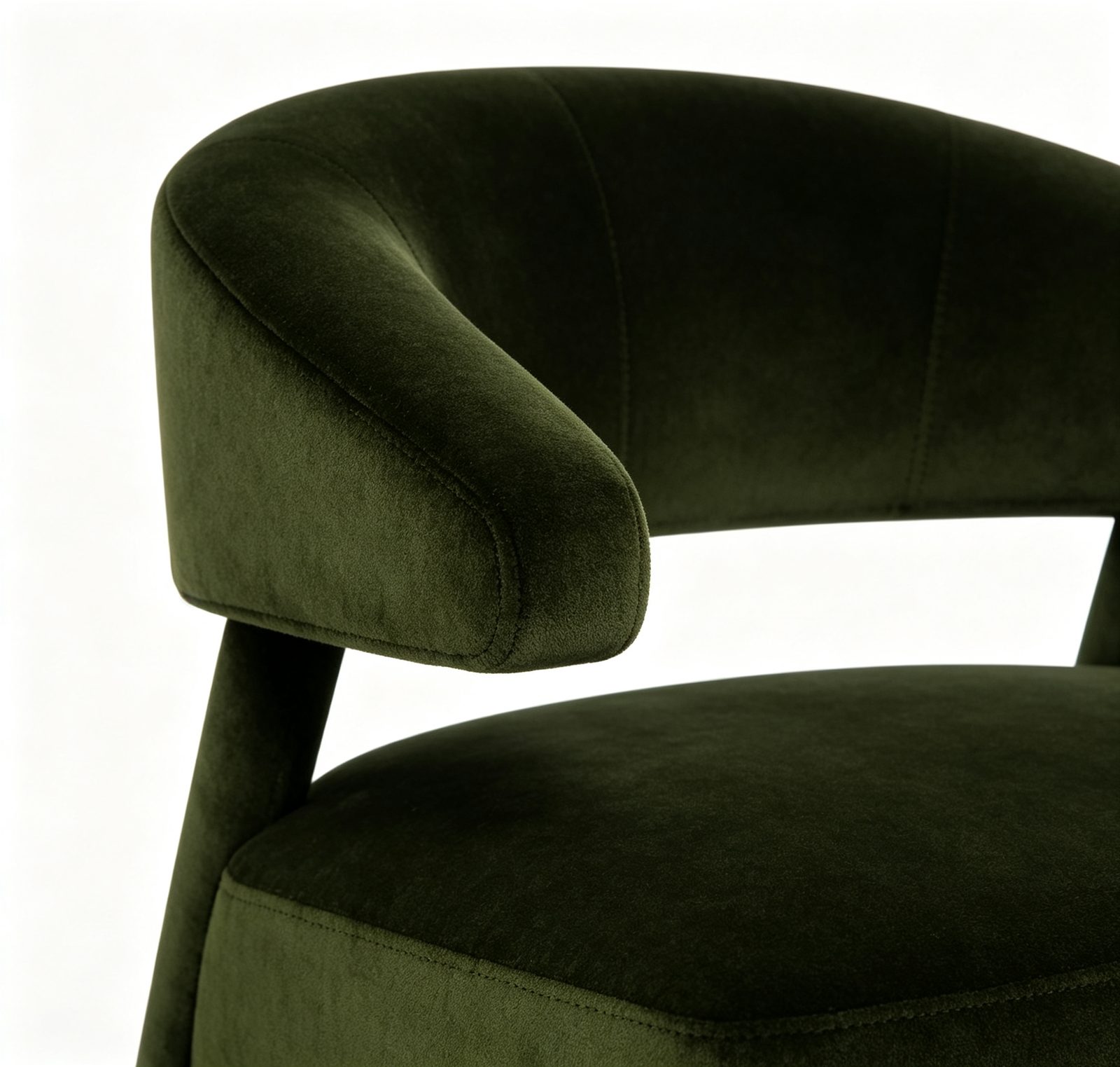 Fashion Leisure Chair with Stretch Leather, Curved Panel & Black Iron Legs detail 5