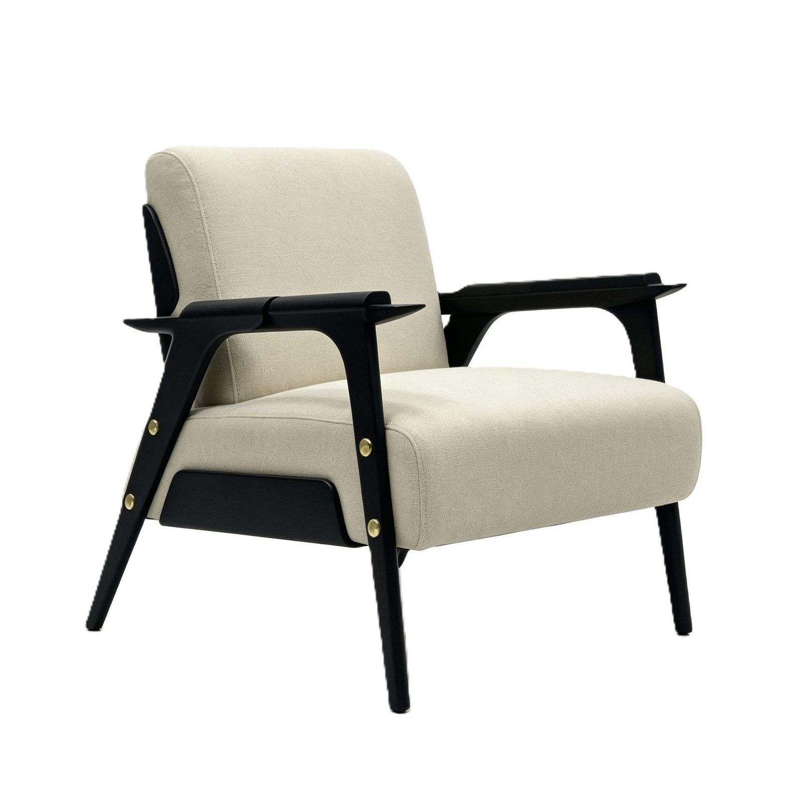 Fashion Lounge Chair with Ash Wood Legs, Custom Fabric Options & Comfortable Cushion detail 1