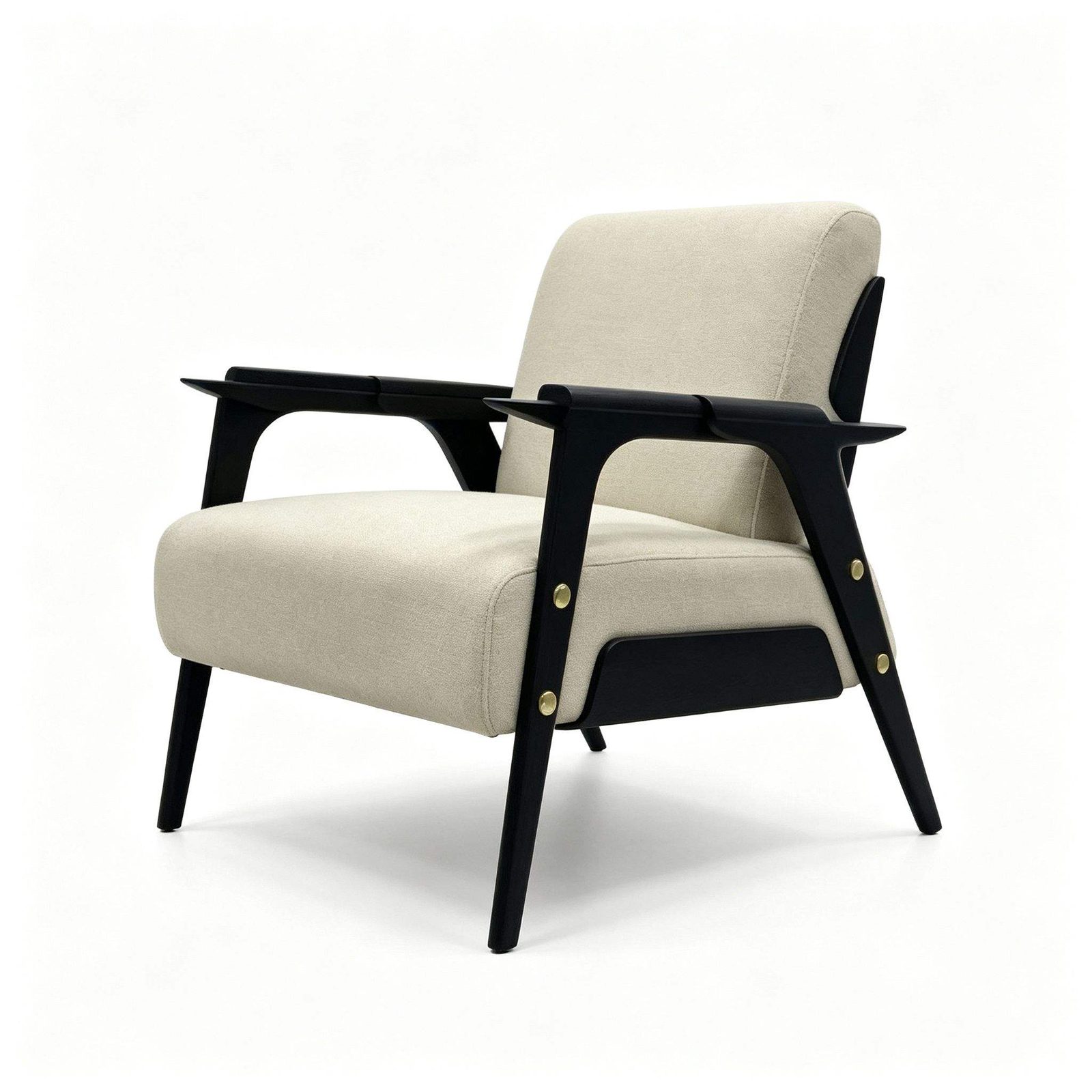 Fashion Lounge Chair with Ash Wood Legs, Custom Fabric Options & Comfortable Cushion detail 4