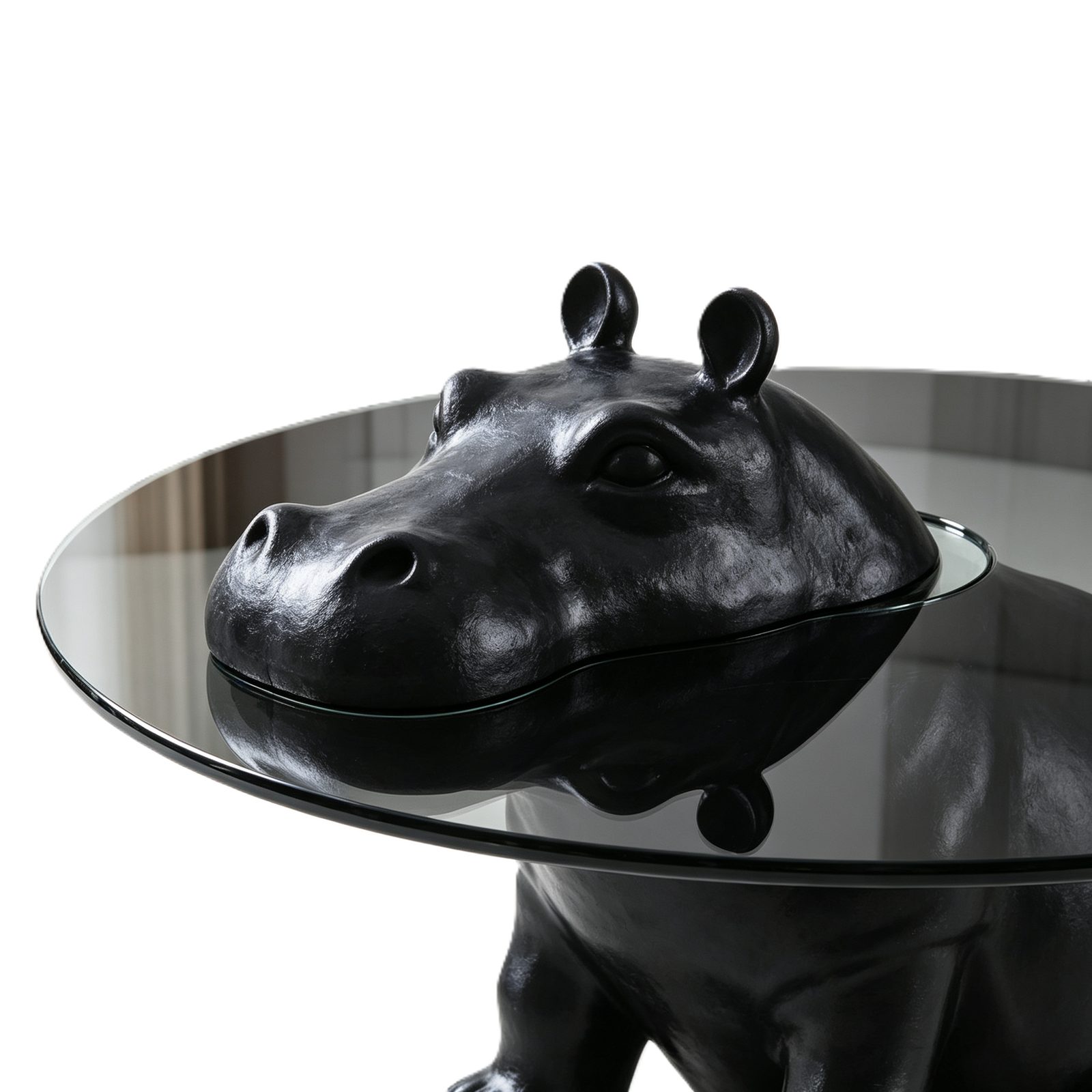 Creative Internet-Famous Hippo Coffee Table Italian Minimalist Style Movable Stainless Steel Frame Small End detail 3
