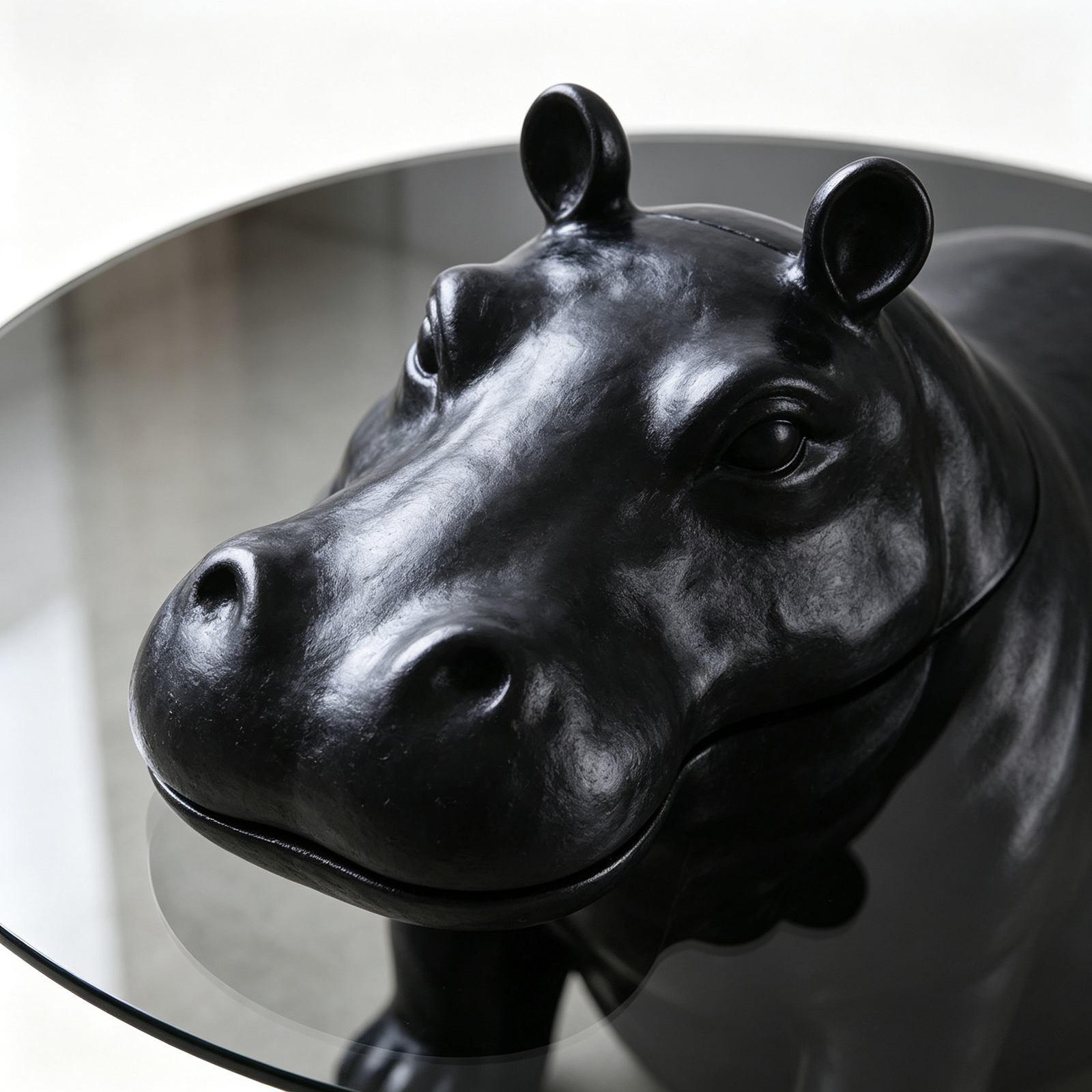 Creative Internet-Famous Hippo Coffee Table Italian Minimalist Style Movable Stainless Steel Frame Small End detail 4