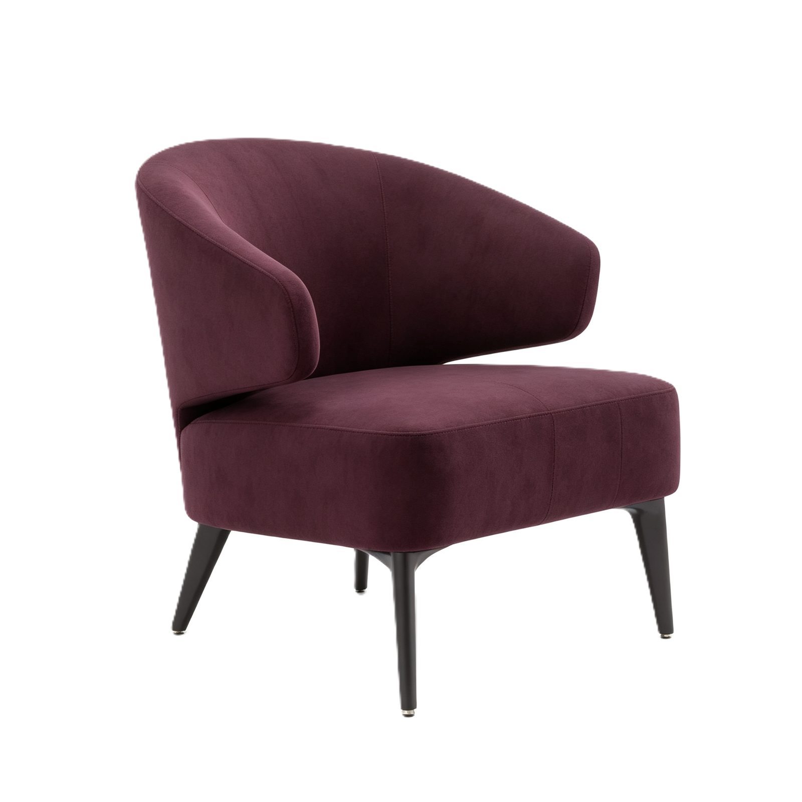 Leisure Chair with Stretch PU Leather, Curved Panel & Free Pillow, Black Metal Legs detail 1