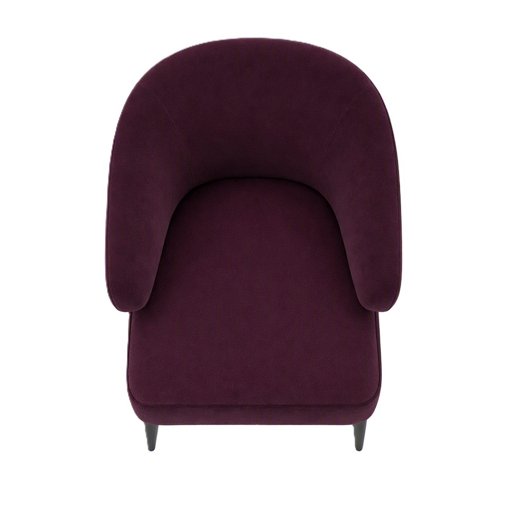 Leisure Chair with Stretch PU Leather, Curved Panel & Free Pillow, Black Metal Legs detail 3