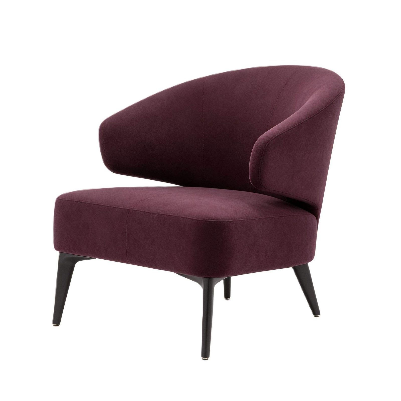 Leisure Chair with Stretch PU Leather, Curved Panel & Free Pillow, Black Metal Legs detail 5