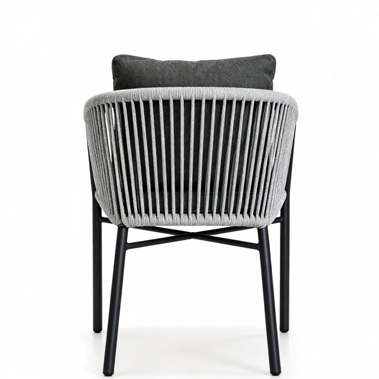 Luxury Balcony Patio Armchairs Furniture Outdoor Garden Aluminum Rope Dining Chairs for Restaurant detail 5