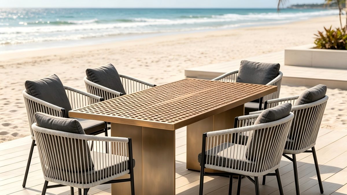 Luxury Balcony Patio Armchairs Furniture Outdoor Garden Aluminum Rope Dining Chairs for Restaurant detail 6