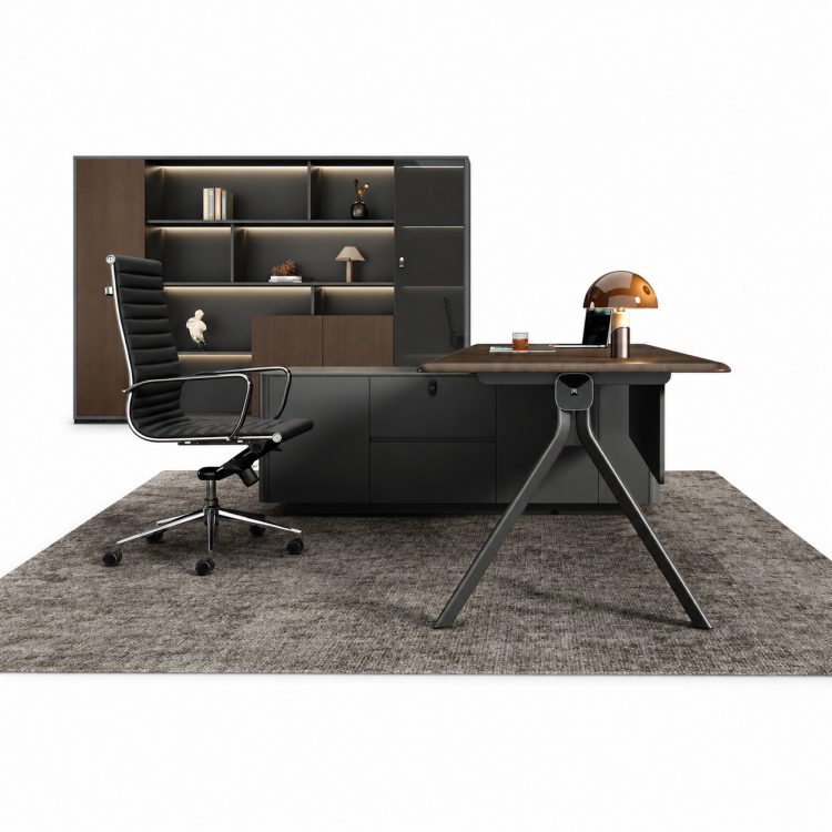 Modern Durable Master Table-Polymer Wood Grain Film with Multifunctional Wire Box and Eco-Friendly Board detail 2