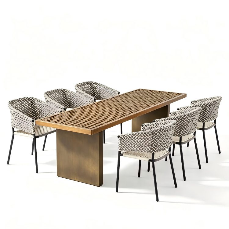 Outdoor Tables and Chairs Set Villa Patio Garden Leisure Table Hotel Resorts Restaurant Waterproof Cane Chair detail 6