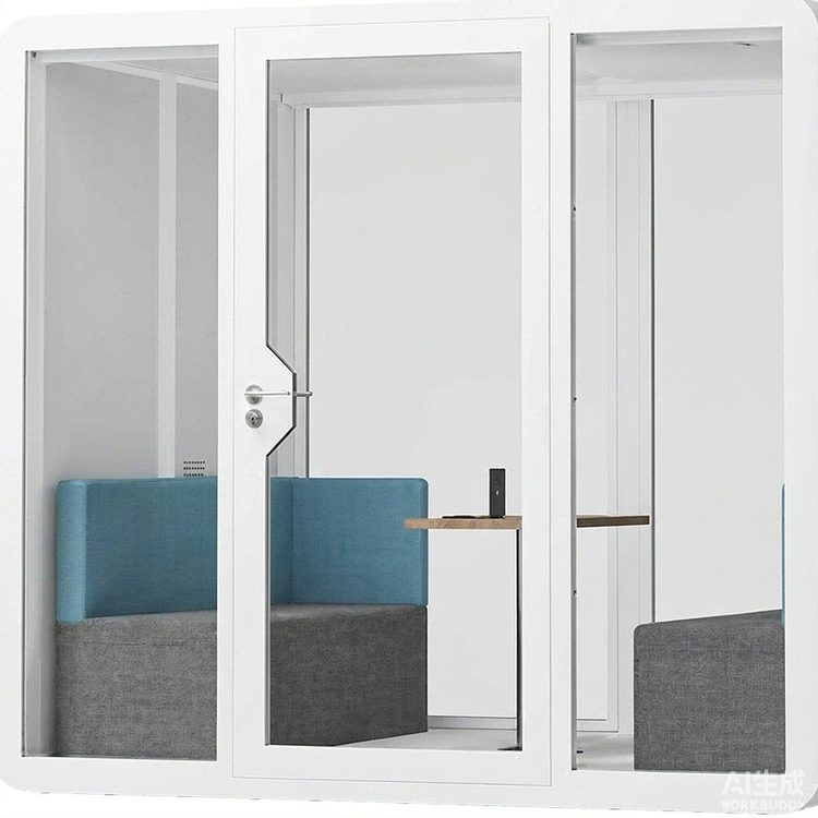 Modern Negotiation Cabin-Simple White 4-6 Version 4-Layer Sound Insulation Material for Office Building Use Excluding Cabin detail 3