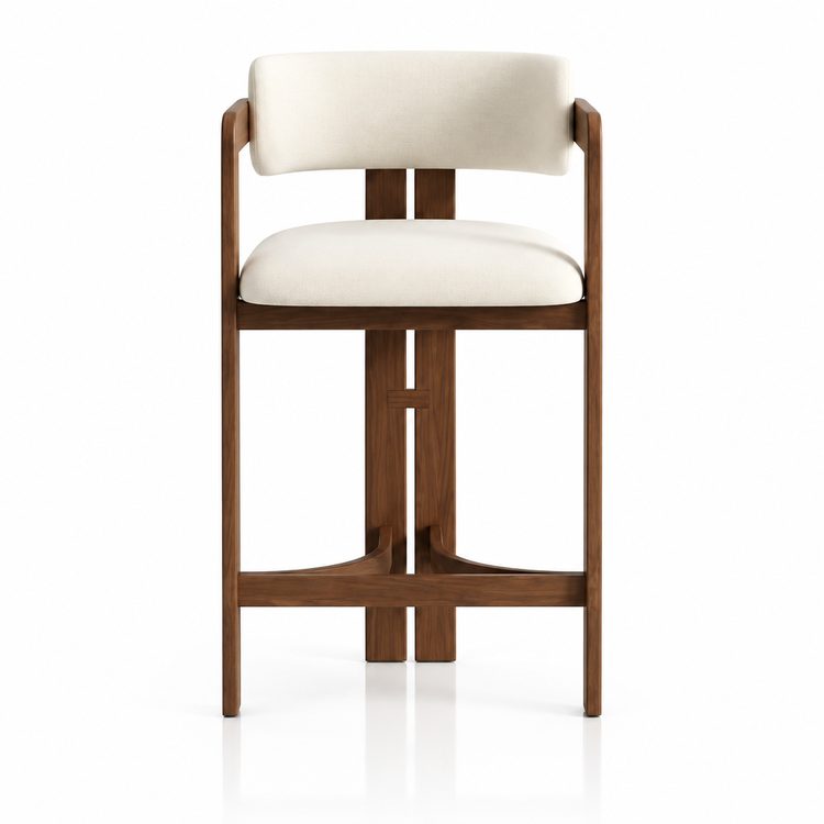Modern Luxury Indoor Counter Chair in Black Finish Wood Frame Stool for Kitchen Dining and Home Bar Use detail 3