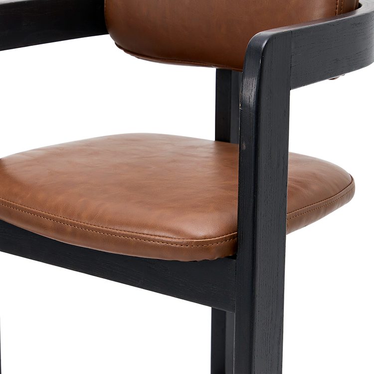 Modern Luxury Indoor Counter Chair in Black Finish Wood Frame Stool for Kitchen Dining and Home Bar Use detail 5