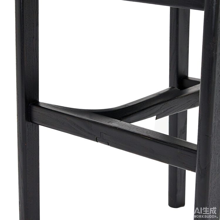 Modern Luxury Indoor Counter Chair in Black Finish Wood Frame Stool for Kitchen Dining and Home Bar Use detail 6