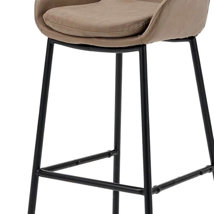 Minimalist Luxury Chair, Sleek Ergonomic Counter Height Chairs, Upholstered PU Leather for Kitchen Island Home Bar & Dining Area detail 2