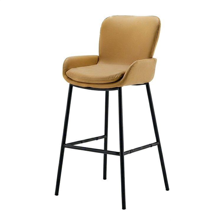 Minimalist Luxury Chair, Sleek Ergonomic Counter Height Chairs, Upholstered PU Leather for Kitchen Island Home Bar & Dining Area detail 3