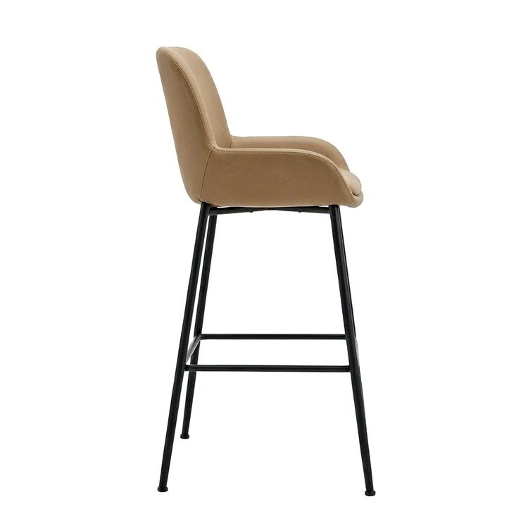 Minimalist Luxury Chair, Sleek Ergonomic Counter Height Chairs, Upholstered PU Leather for Kitchen Island Home Bar & Dining Area detail 4
