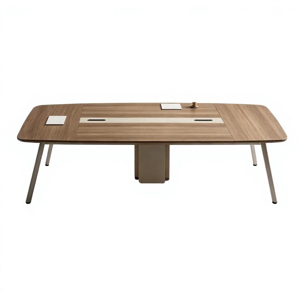 Large Conference Table with Power & USB Outlet Box, E0 Eco Board & Steel Frame Legs, Multi-Size detail 2