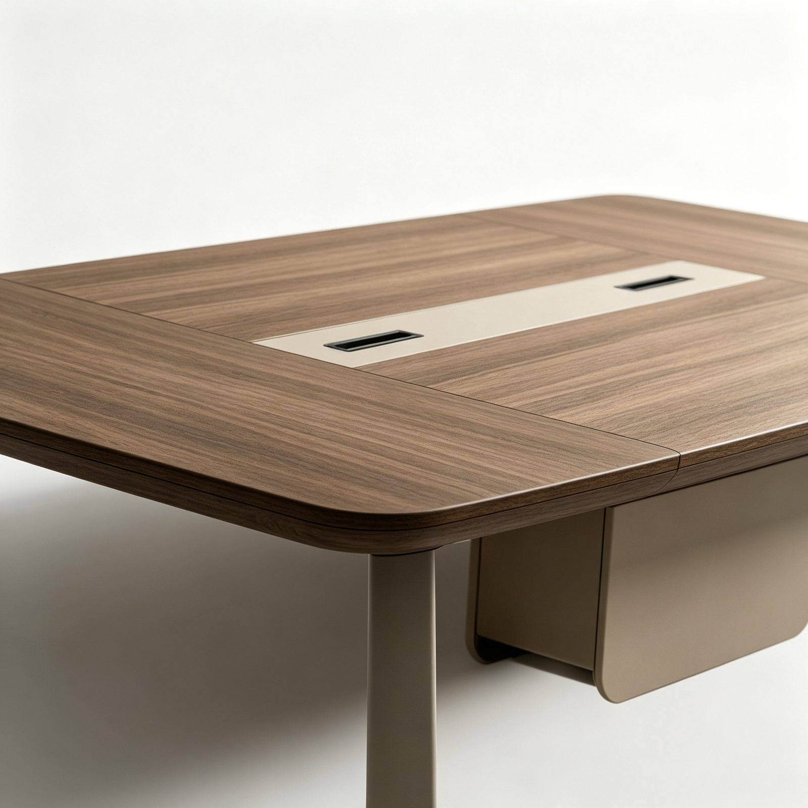 Large Conference Table with Power & USB Outlet Box, E0 Eco Board & Steel Frame Legs, Multi-Size detail 4