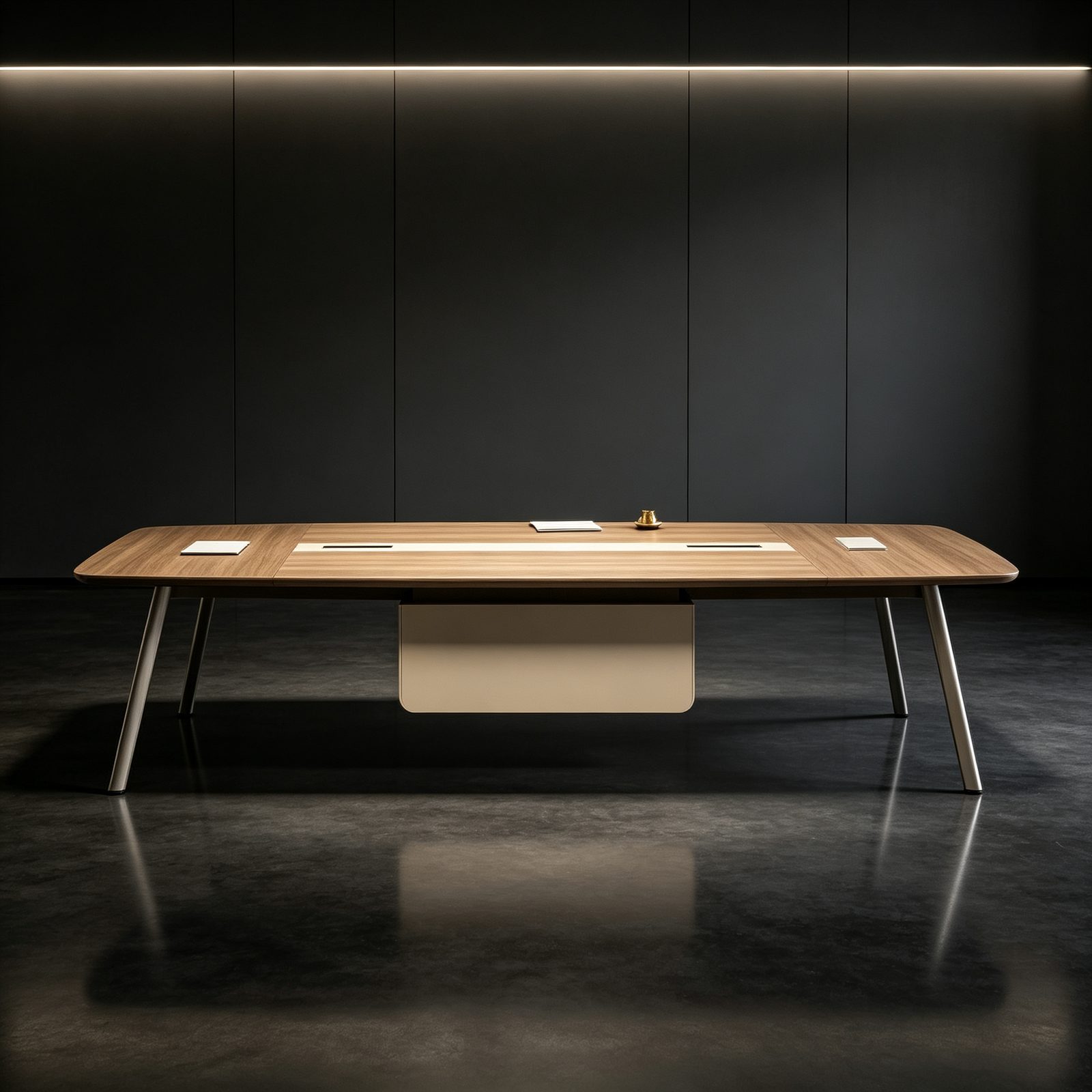 Large Conference Table with Power & USB Outlet Box, E0 Eco Board & Steel Frame Legs, Multi-Size detail 6
