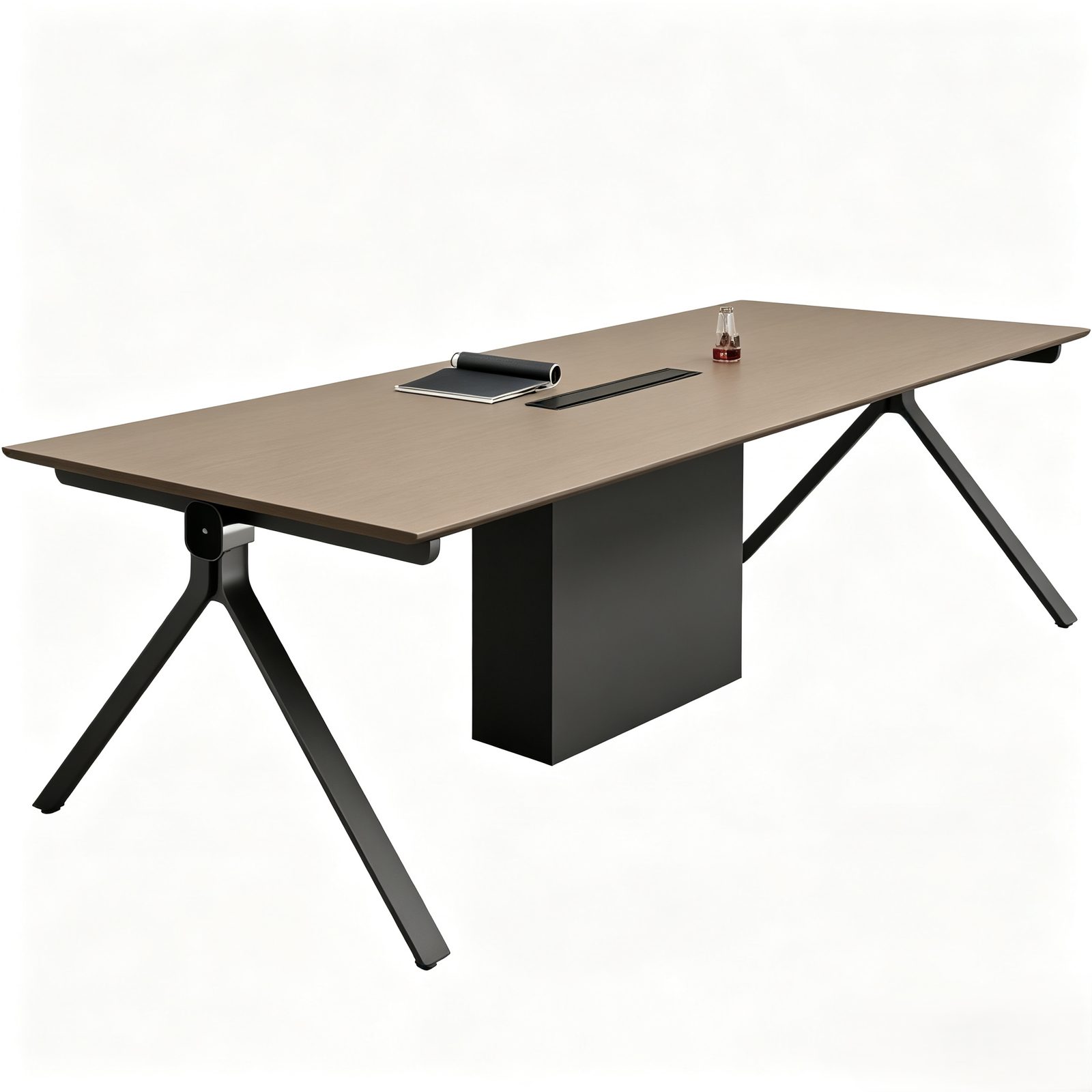Modern Conference Table with Double-Sided Power Outlets, E0 Eco Panel & Custom-Shaped Painted Finish detail 1