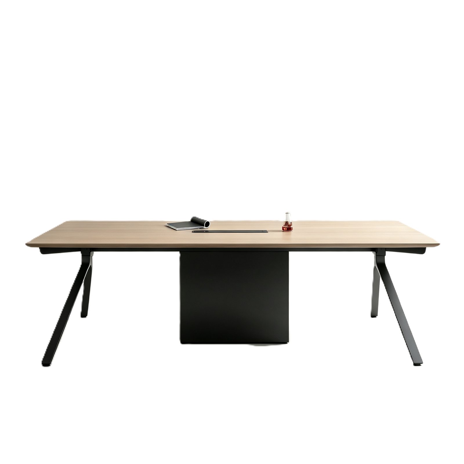 Modern Conference Table with Double-Sided Power Outlets, E0 Eco Panel & Custom-Shaped Painted Finish detail 2