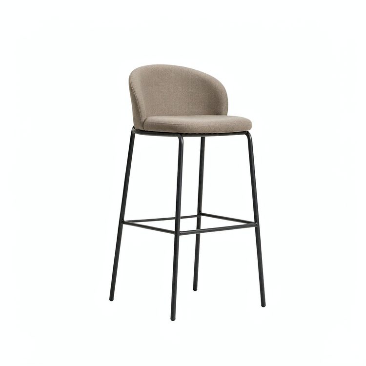 Nordic Design Modern Bar Stool Counter Height Leather Chair Metal Leg for Restaurant Living Room Black Fabric for Outdoor Use detail 1