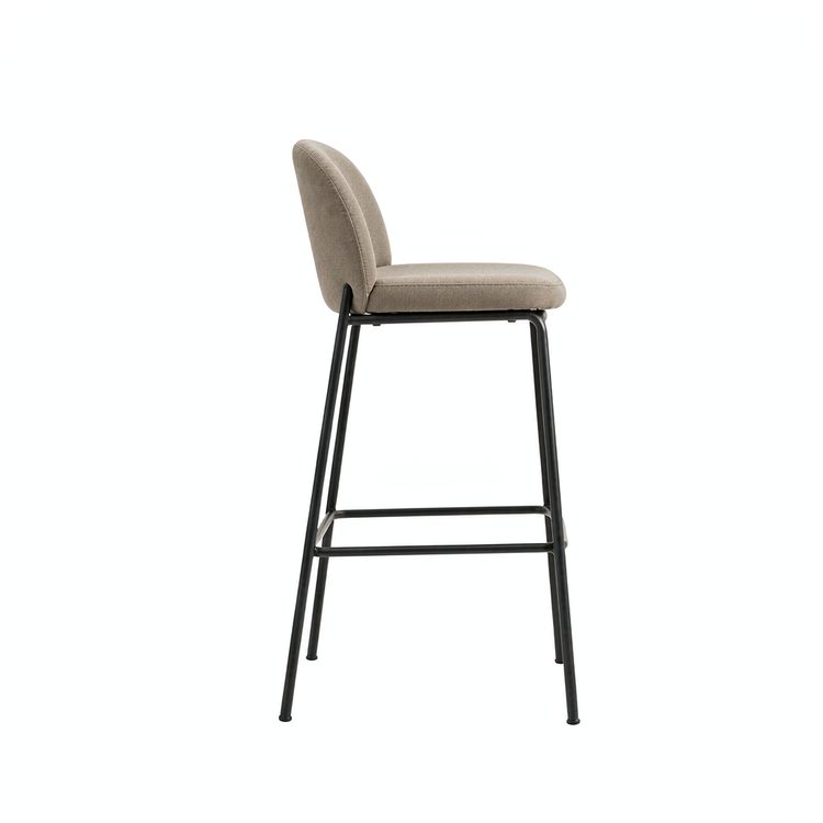 Nordic Design Modern Bar Stool Counter Height Leather Chair Metal Leg for Restaurant Living Room Black Fabric for Outdoor Use detail 3