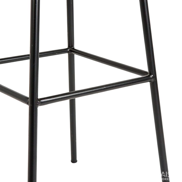 Nordic Design Modern Bar Stool Counter Height Leather Chair Metal Leg for Restaurant Living Room Black Fabric for Outdoor Use detail 4