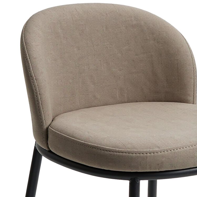 Nordic Design Modern Bar Stool Counter Height Leather Chair Metal Leg for Restaurant Living Room Black Fabric for Outdoor Use detail 5