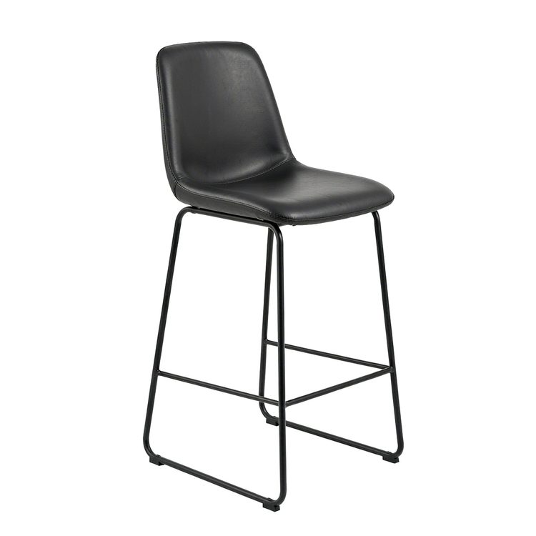 Retro Industrial Style Kitchen Breakfast Counter Leather bar Stool detail 1