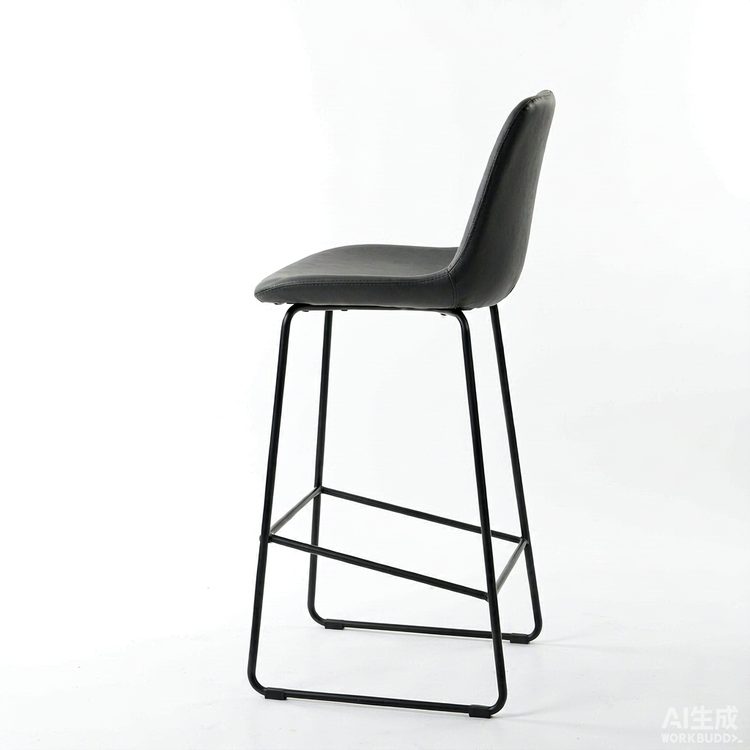 Retro Industrial Style Kitchen Breakfast Counter Leather bar Stool detail 4