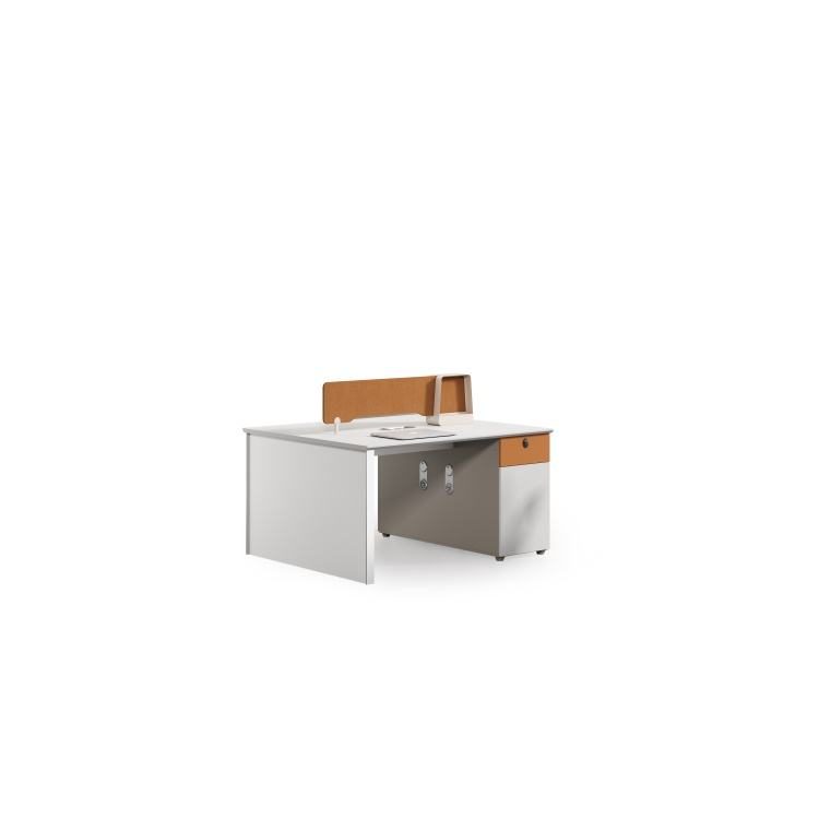 Modern Durable Staff Table-Morandi Orange Color Eco-Friendly Functional Beam Baffle Edge Sealing Panels detail 3
