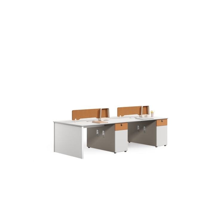 Modern Durable Staff Table-Morandi Orange Color Eco-Friendly Functional Beam Baffle Edge Sealing Panels detail 4