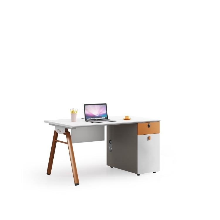 Modern Durable Staff Table-Morandi Orange Color Eco-Friendly Functional Beam Baffle Edge Sealing Panels detail 5
