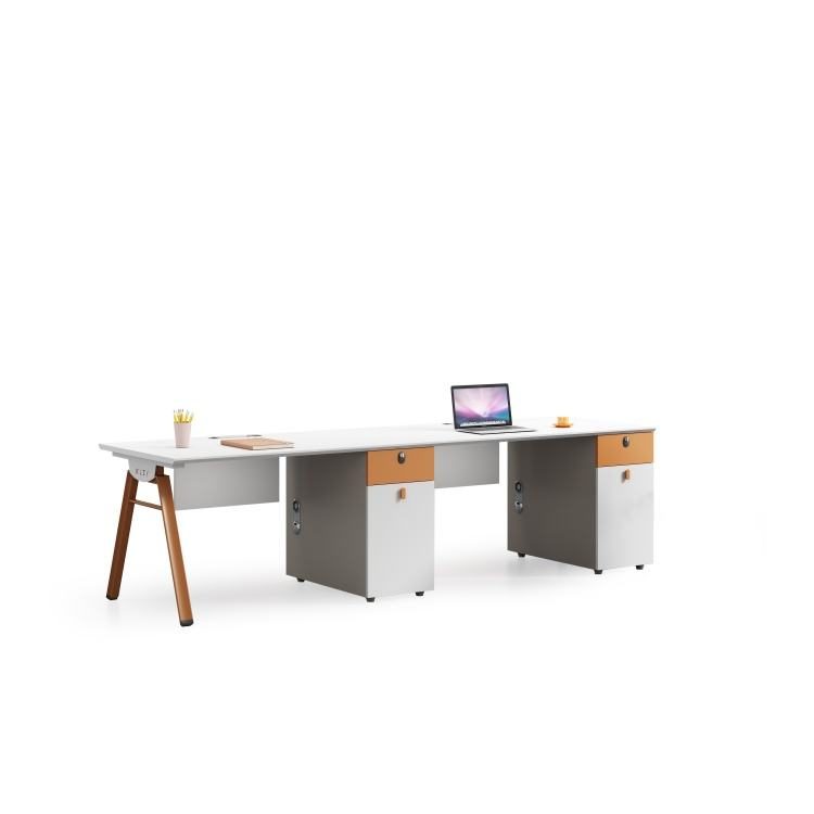 Modern Durable Staff Table-Morandi Orange Color Eco-Friendly Functional Beam Baffle Edge Sealing Panels detail 6