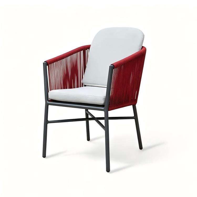 French Outdoor Chairs Metal Aluminium Outdoor Rope Grey Ratan Sofa Resin Wicker White Stackable Pe Aluminum Rattan Garden Chair detail 1