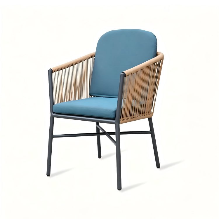 French Outdoor Chairs Metal Aluminium Outdoor Rope Grey Ratan Sofa Resin Wicker White Stackable Pe Aluminum Rattan Garden Chair detail 2