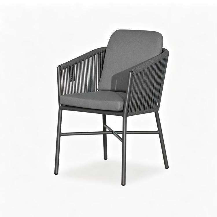 French Outdoor Chairs Metal Aluminium Outdoor Rope Grey Ratan Sofa Resin Wicker White Stackable Pe Aluminum Rattan Garden Chair detail 3