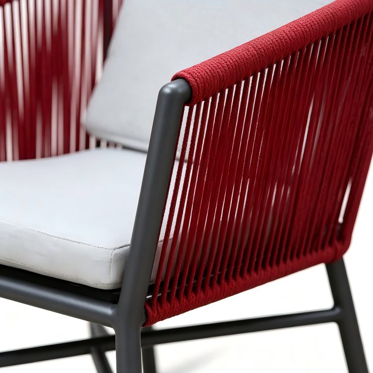 French Outdoor Chairs Metal Aluminium Outdoor Rope Grey Ratan Sofa Resin Wicker White Stackable Pe Aluminum Rattan Garden Chair detail 4