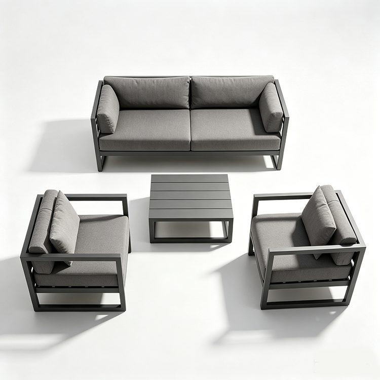 Modern Waterproof Teak Wood Furniture with Cushions Living Room Balcony Garden Patio Hotel Sectional Outdoor Sofa detail 1