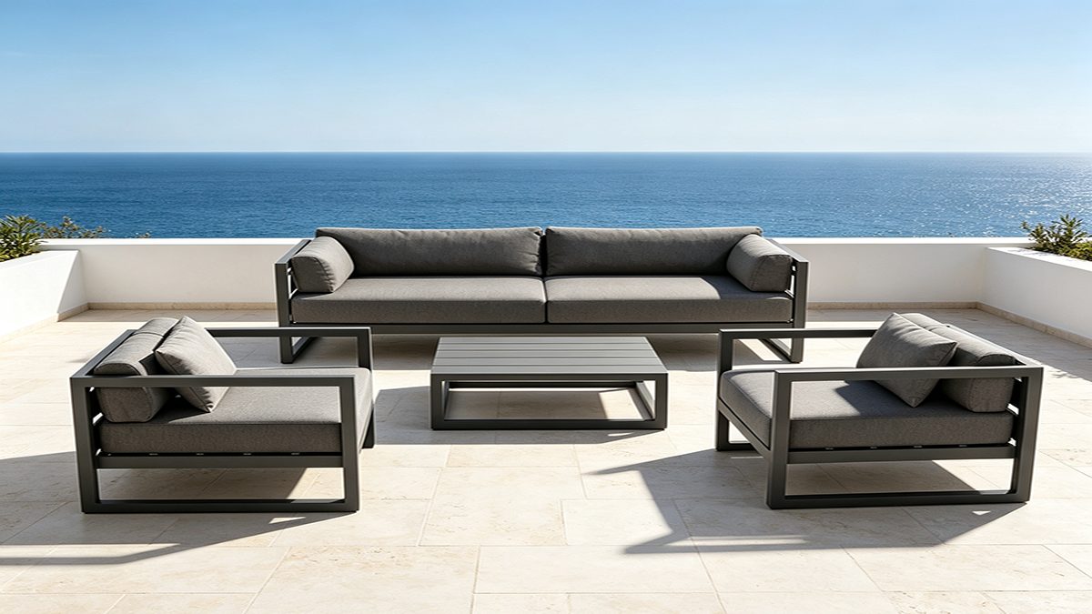 Modern Waterproof Teak Wood Furniture with Cushions Living Room Balcony Garden Patio Hotel Sectional Outdoor Sofa detail 3