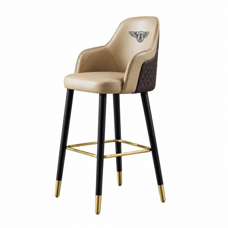 Modern High-End Customizable Leather Bar Chair-High Quality Xipi Fabric for Home Bar & Hotel Use detail 3