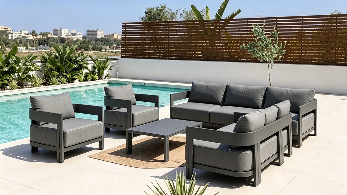 Luxury Outdoor Furniture Set Modern Aluminum Outdoor Sofa Aluminium Patio Furniture Aluminum Seat Garden Sofa detail 5