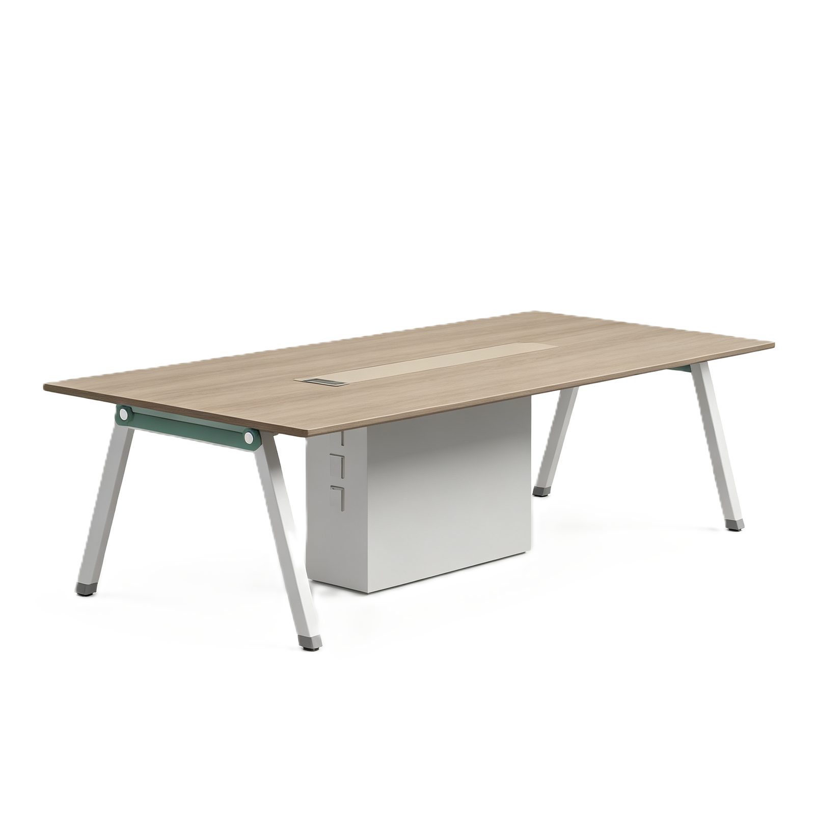 Modern Conference Meeting Table with Sturdy Steel Legs & Eco-Friendly Board detail 1