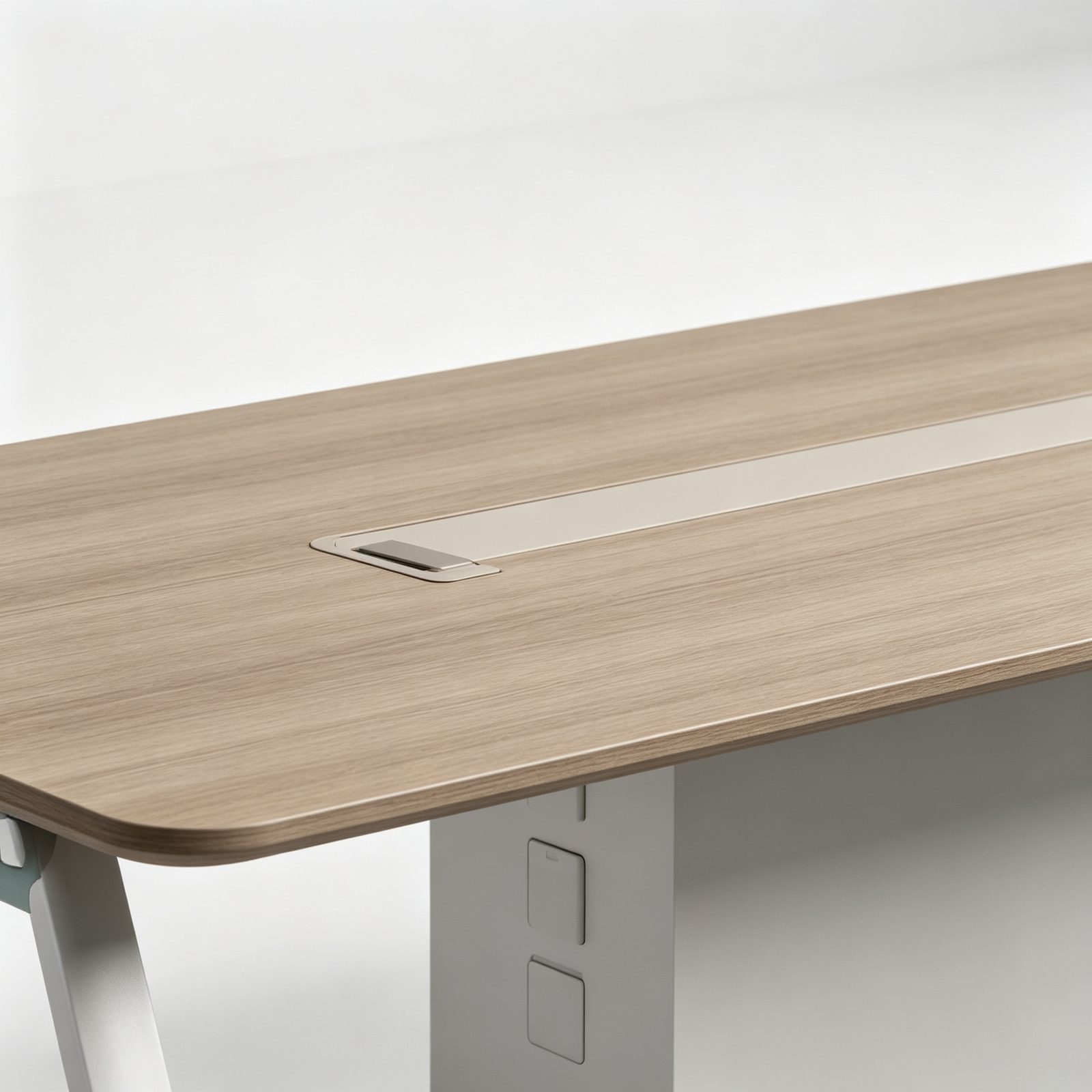 Modern Conference Meeting Table with Sturdy Steel Legs & Eco-Friendly Board detail 3
