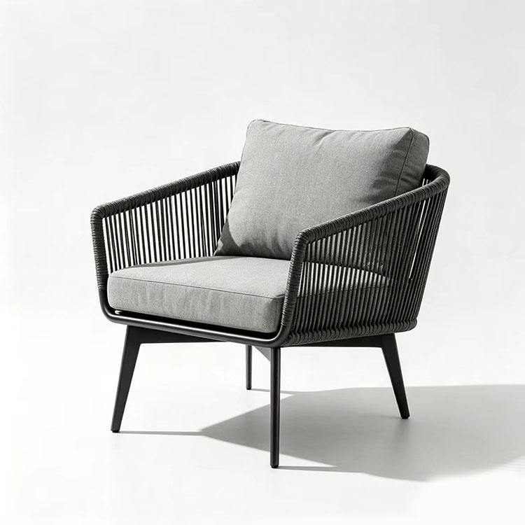 Contemporary Hot Sale Outdoor Garden Furniture Aluminum Sofa Set Series Simple Modern Woven Rope Sofa Set for Home and Hotel detail 3